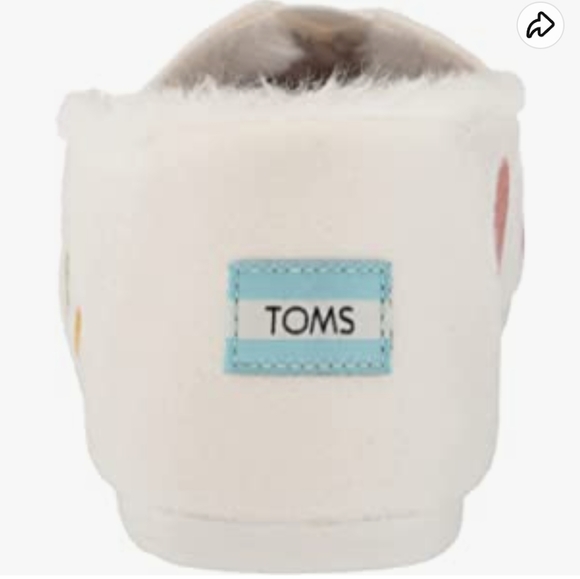 👣TOM'S 🌱ALPARGATA Paper Source Embroidered Hearts Moon Stars Sherpa Espadrille - Picture 7 of 12